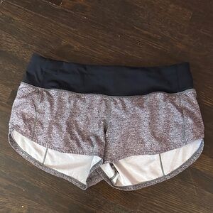 Lulu Women's Heathered Gray and Black Shorts - size 6!